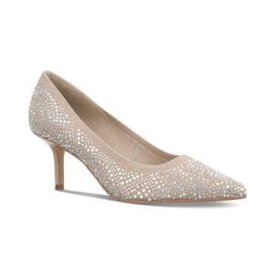 Thalia Sodi Women's Heathere Slip-on Pointed-Toe Mid-Heel Pumps Almond Fly NWB